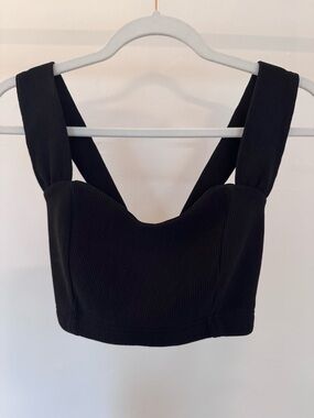 MICHI Black Ribbed Bra Top